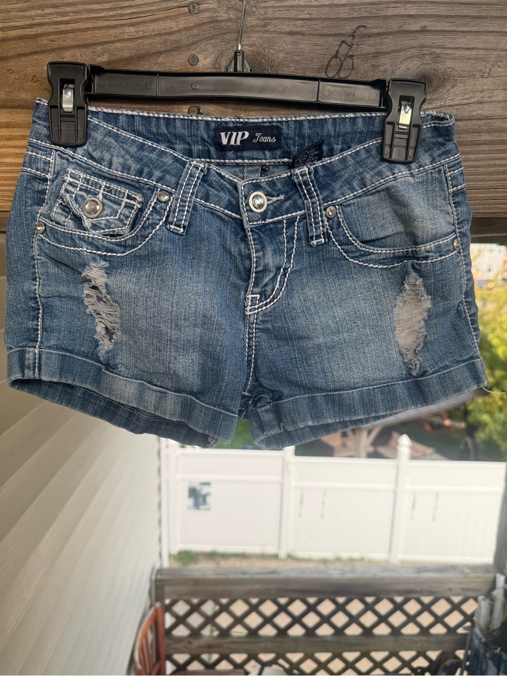VIP Blue Distressed Denim Jean Shorts